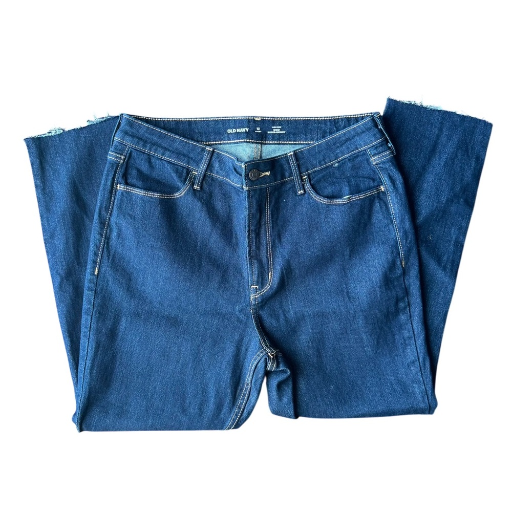Old Navy Women's Cropped High-Rise Super Skinny Blue Jeans Size 12